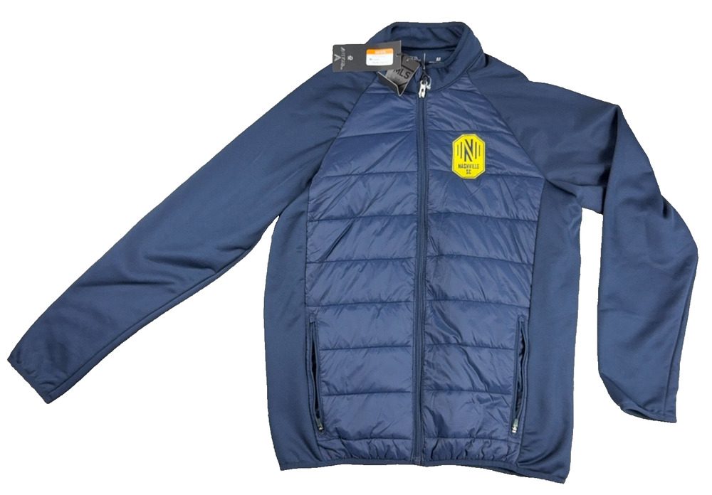 NWT Antigua Nashville SC Jacket Mens M MLS Hybrid Quilted Full Zip Navy